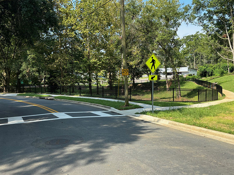 Griffin Heights Park new walking trail and entry into greenspace. 